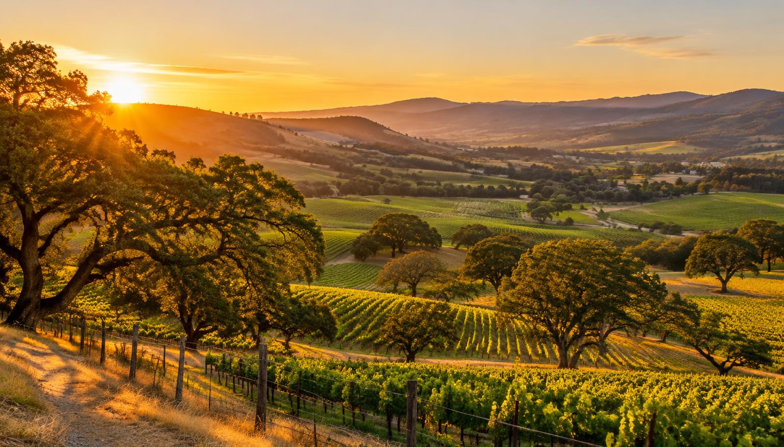 Sonoma County hills at golden hour